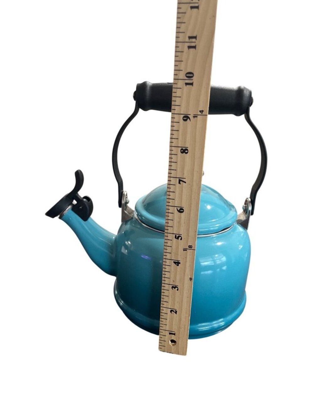 Le Creuset Enamel On Steel Demi Tea Kettle, 1.25 qt Caribbean Blue - Picture 7 of 7